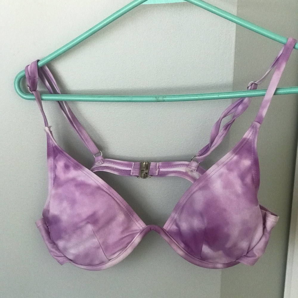 SHEIN lavender tie dye bikini top
